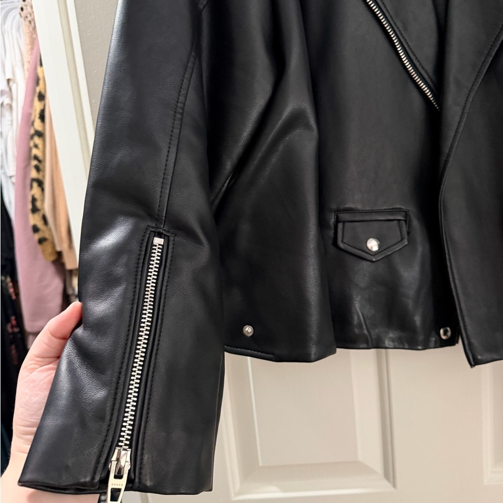FREE SHIPPING Blank NYC Charcoal Leather Jacket - Picture 4 of 13